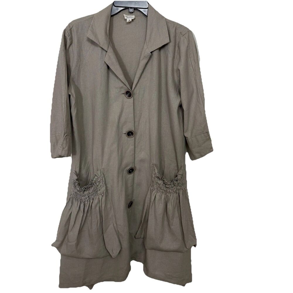 Linen Blend Shirt Med Dress Lagenlook Sleeveless Art to Wear For Cynthia Resort